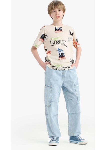 Erkek Çocuk Paraşüt Jean Pantolon D6821A825SM modelleri