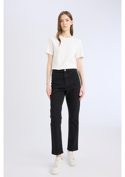 Mary Vintage Straight Fit Yüksek Bel Düz Paça Uzun Jean Pantolon D8180AX25SP