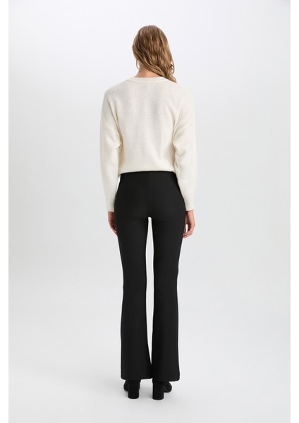 İspanyol Paça Yüksek Bel Pantolon Tayt X3148AZ24AU