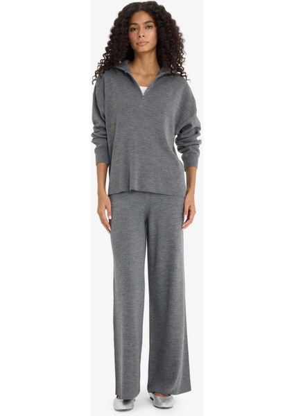 Wide Leg Geniş Bol Paça Triko Pantolon F2918AX25AU fırsatları