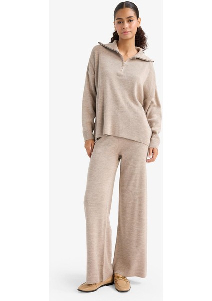 Wide Leg Geniş Bol Paça Triko Pantolon F2918AX25AU