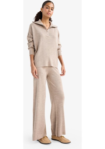 Wide Leg Geniş Bol Paça Triko Pantolon F2918AX25AU fiyatları