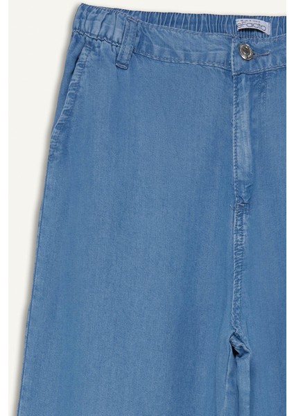 Pull On Wide Leg Yüksek Bel Uzun Tensel Yıkamalı Pantolon D8238AX25SM