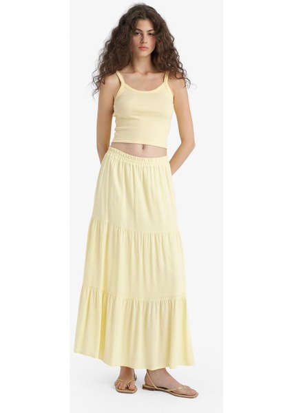 Yüksek Bel Pamuk Astarlı Krinkıl Viskon Maxi Etek D5033AX25SM fiyatları