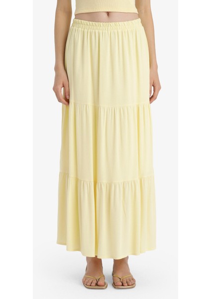 Yüksek Bel Pamuk Astarlı Krinkıl Viskon Maxi Etek D5033AX25SM