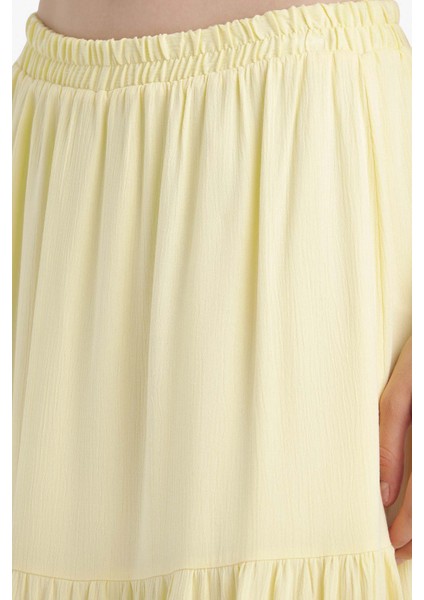 Yüksek Bel Pamuk Astarlı Krinkıl Viskon Maxi Etek D5033AX25SM