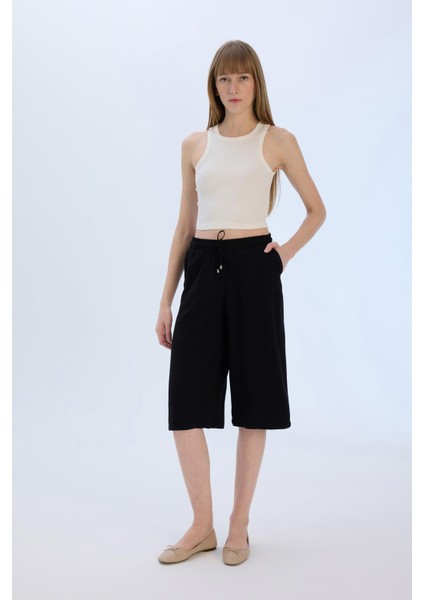 Yüksek Bel Beli Lastikli Bağcıklı Belmando Kapri I6798AZ25SM modelleri