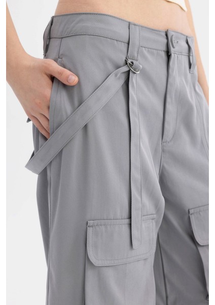 Coool Wide Leg Geniş Paça Normal Bel Pantolon Kargo Cepli Basic Düz C4710AX24SP indirimleri
