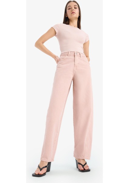 Afra x Defacto Coool Baggy Fit Kışlık Gabardin Pantolon Yıkamalı Normal Bel E4307AX25SP