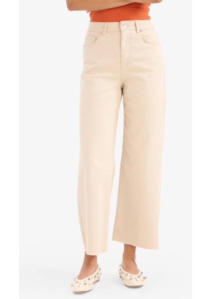 Culotte Gabardin Kumaş Pantolon Yüksek Bel Geniş Paça C7535AX25SP modelleri