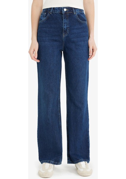 90's Wide Leg Yüksek Bel Uzun Jean Yıkamalı Pantolon E4269AX25SP fırsatları