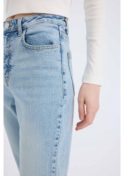 Mary Vintage Straight Fit Yüksek Bel Düz Paça Jean Kar Yıkamalı Pantolon D7981AX25SP indirimleri