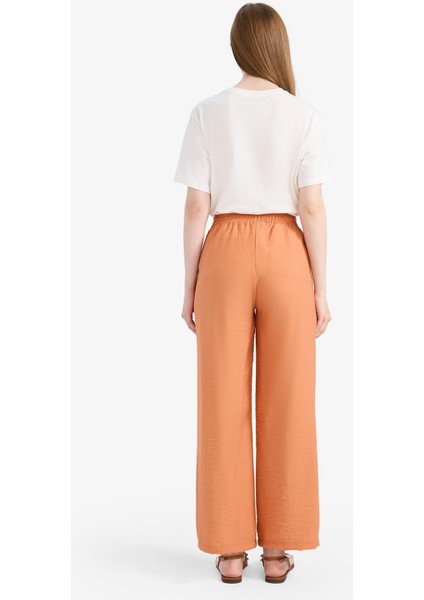 Regular Fit Beli Lastikli Cepli Düz Paça Pantolon F0984AX25SM