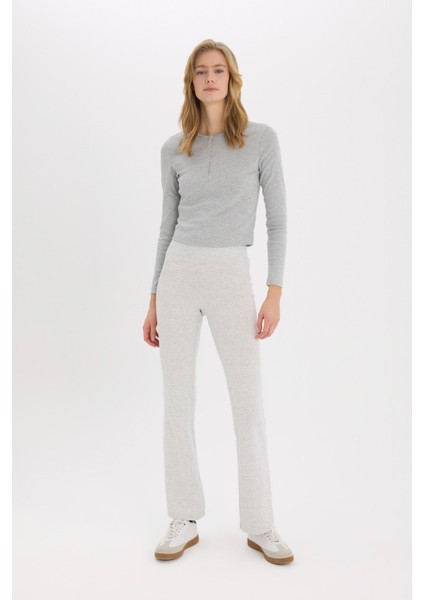 Coool Flare Fit Esnek Belli İspanyol Paça Ribana Pantolon E0628AX25SP