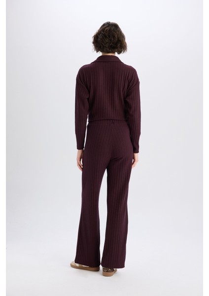 Wide Leg Geniş Paça Eşofman Altı Normal Bel Fitilli Kaşkorse Kumaş Basic Düz B2405AX25SP indirimleri