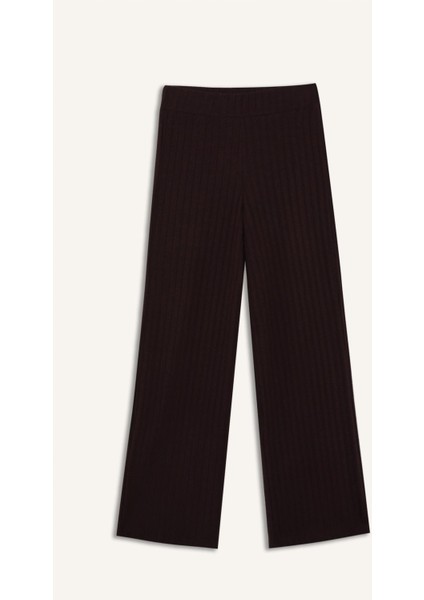 Wide Leg Geniş Paça Eşofman Altı Normal Bel Fitilli Kaşkorse Kumaş Basic Düz B2405AX25SP