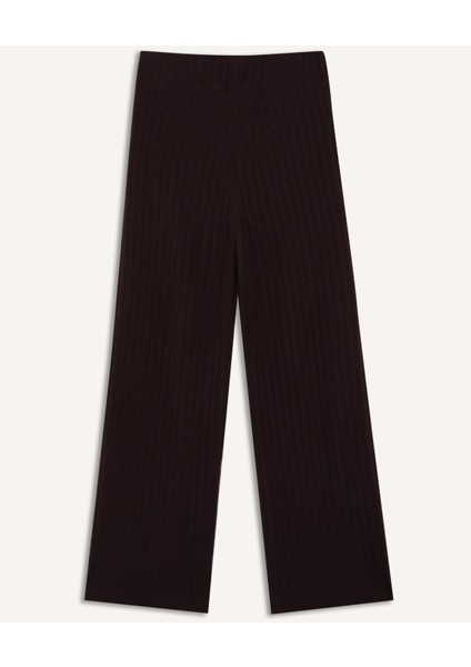 Wide Leg Geniş Paça Eşofman Altı Normal Bel Fitilli Kaşkorse Kumaş Basic Düz B2405AX25SP