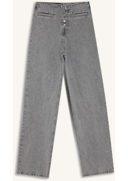 90's Wide Leg Geniş Kalıp Yüksek Bel Geniş Paça Uzun Jean Yıkamalı Pantolon D4323AX24AU