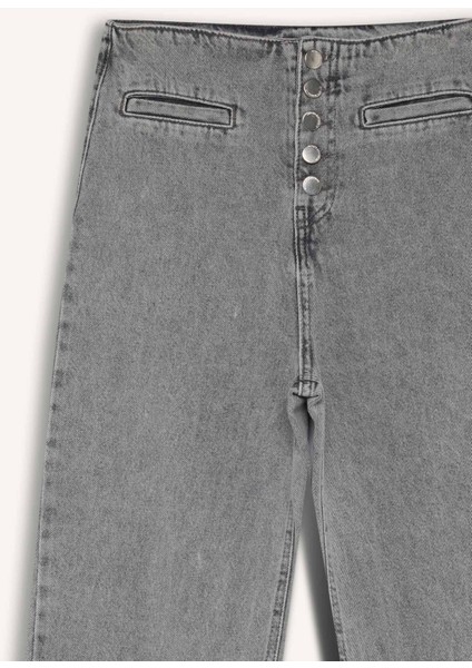 90's Wide Leg Geniş Kalıp Yüksek Bel Geniş Paça Uzun Jean Yıkamalı Pantolon D4323AX24AU