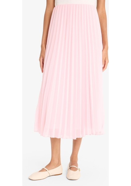 A Kesim Normal Bel Pileli Şifon Midi Etek F1524AX25SP fırsatları