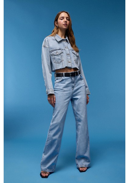 90's Wide Leg Yüksek Bel Uzun Jean Yıkamalı Pantolon E4269AX25SP fiyatları