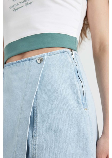 Yüksek Bel Mini Jean Şort Etek B8292AX24SM indirimleri