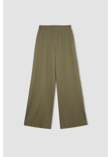 Bürümcük Pantolon Straight Fit Beli Lastikli Basic Düz Geniş Bol Paça D7522AX24AU