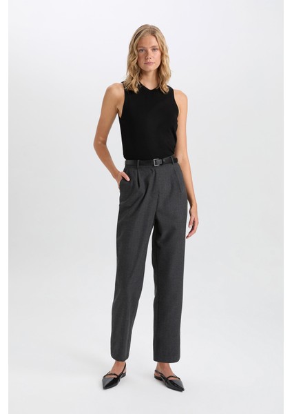 Wide Leg Kışlık Pantolon Yüksek Bel Düz Paça D6877AX24AU modelleri