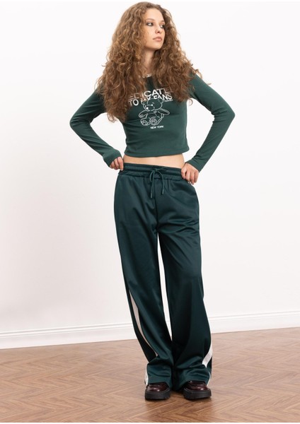 Coool Wide Leg Eşofman Altı Geniş Bol Paça Beli Lastikli Cepli Bağcıklı E2667AX24WN