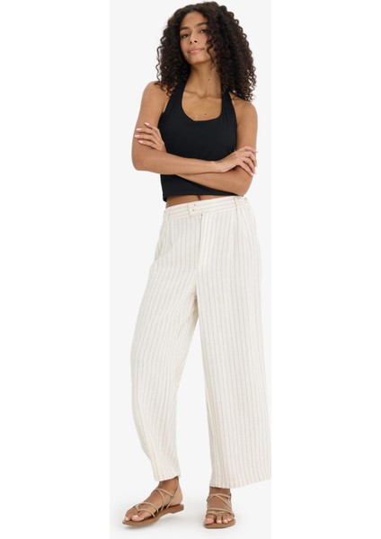 Culotte Yüksek Bel Geniş Paça Pensli Keten Karışımlı Pantolon F1855AX25SP modelleri