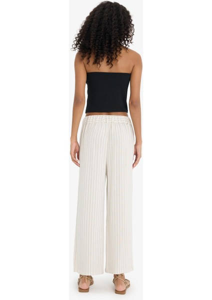 Culotte Yüksek Bel Geniş Paça Pensli Keten Karışımlı Pantolon F1855AX25SP
