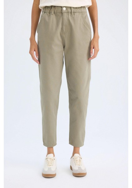 Paperbag Gabardin Kumaş Pantolon Yüksek Bel Cepli Basic Düz Standart Paça S2790AZ24WN fırsatları