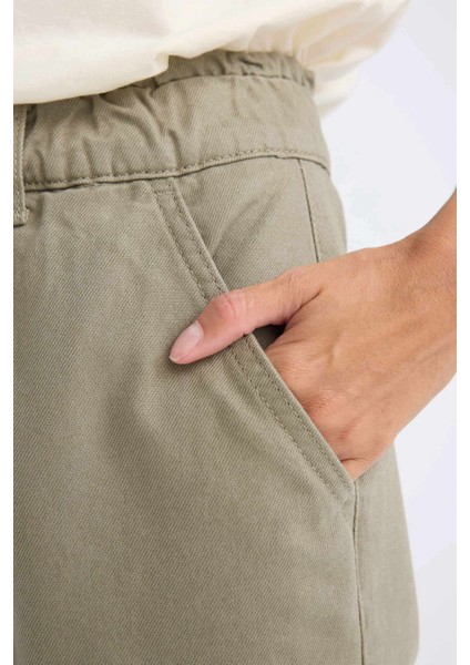 Paperbag Gabardin Kumaş Pantolon Yüksek Bel Cepli Basic Düz Standart Paça S2790AZ24WN indirimleri