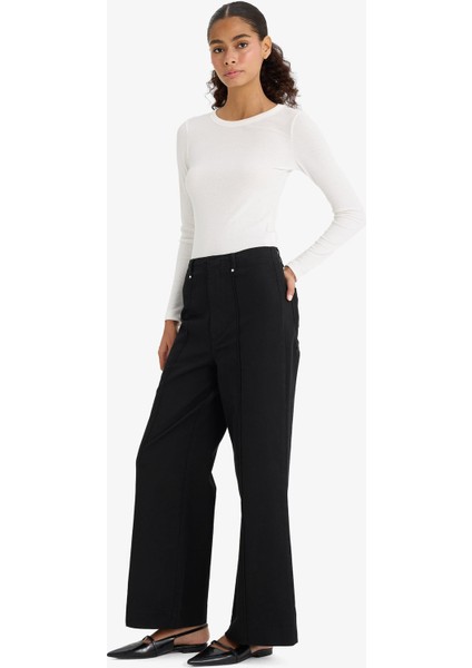 Wide Leg Cepli Yüksek Bel Gabardin Pantolon F1649AX25AU