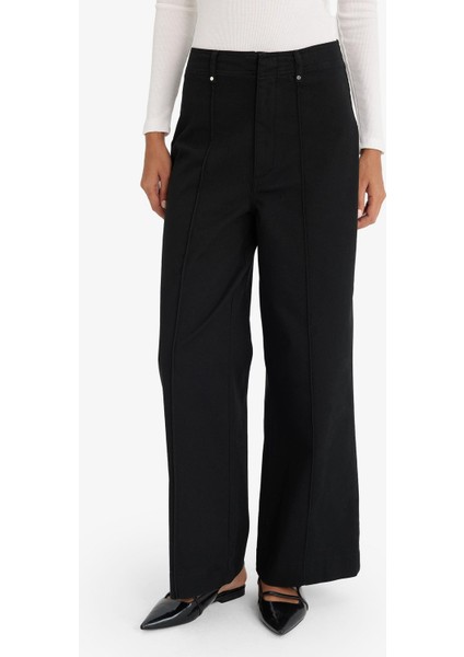 Wide Leg Cepli Yüksek Bel Gabardin Pantolon F1649AX25AU fırsatları
