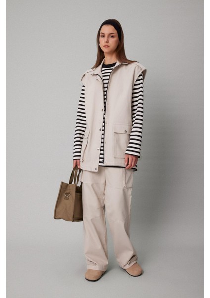 Kargo Cepli Basic Düz Gabardin Pantolon C1670AX24SP