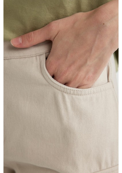 Kargo Cepli Basic Düz Gabardin Pantolon C1670AX24SP