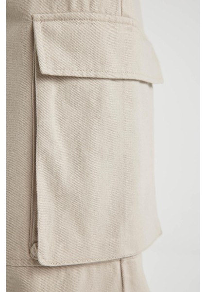 Kargo Cepli Basic Düz Gabardin Pantolon C1670AX24SP