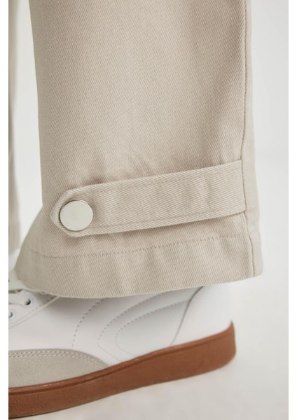 Kargo Cepli Basic Düz Gabardin Pantolon C1670AX24SP