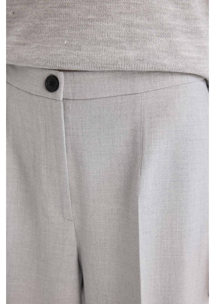 Standart Boy Kumaş Palazzo Pantolon Wide Leg Geniş Bol Paça Basic Düz Yüksek Bel C6402AX25SP