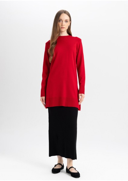 Regular Fit Beli Lastikli Basic Düz Siyah Triko Maxi Etek D2526AX24WN modelleri