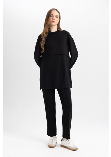 Regular Fit Rahat Kalıp Basic Düz Fitilli Çift Cepli Casual Siyah Pantolon B0044AX24AU fiyatları