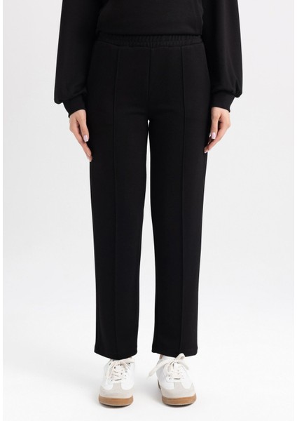 Regular Fit Rahat Kalıp Basic Düz Fitilli Çift Cepli Casual Siyah Pantolon B0044AX24AU fırsatları