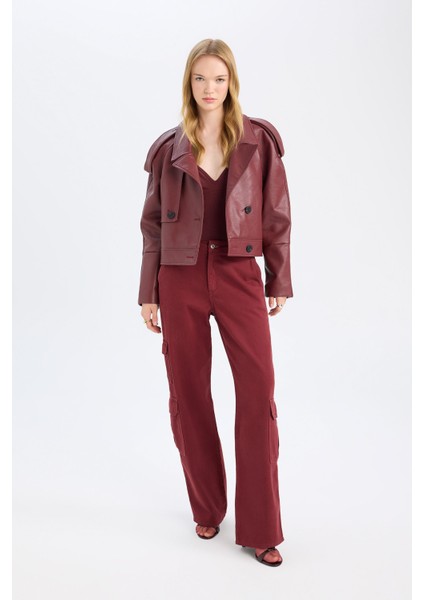 Straight Fit Gabardin Pantolon Kargo Cepli Normal Bel Düz Paça D3762AX24AU modelleri