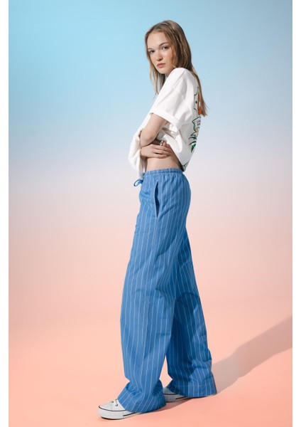 Coool Straight Fit Çizgili Normal Bel Poplin Pantolon D4855AX24HS modelleri