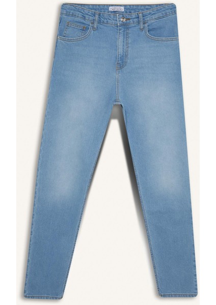 Lina Comfort Mom Normal Bel Düz Paça Jean Kar Yıkamalı Pantolon D7946AX25SP