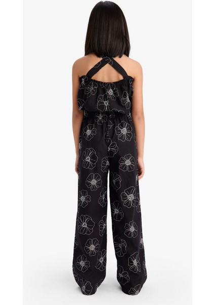 Kız Çocuk Desenli Wide Leg Geniş Paça Pamuklu Pantolon D7610A825SM