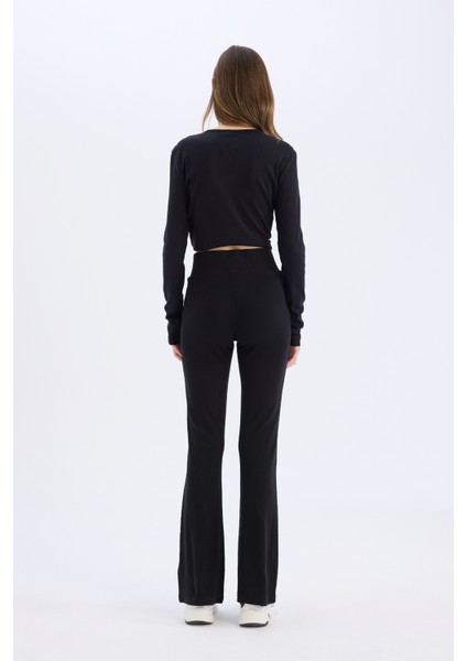 Coool Flare Fit Esnek Belli İspanyol Paça Ribana Pantolon E0628AX25SP