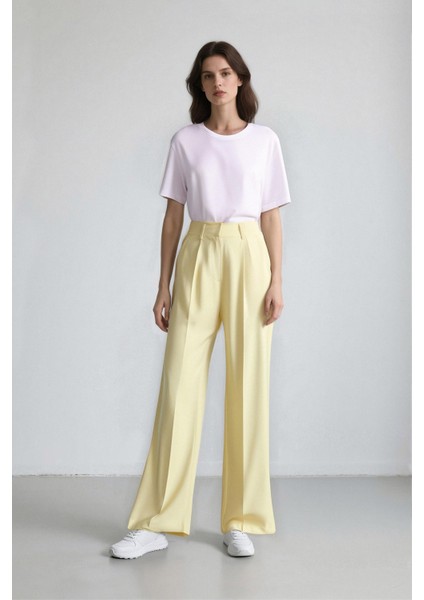 Afra x Defacto Wide Leg Tensel Kumaş Pantolon Cepli Yüksek Bel Geniş Paça A1138AX25SP