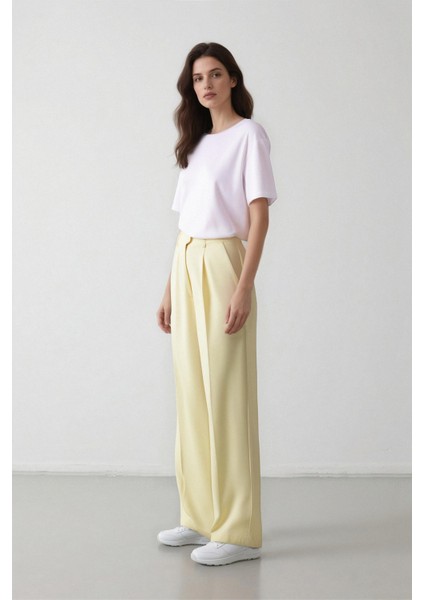 Afra x Defacto Wide Leg Tensel Kumaş Pantolon Cepli Yüksek Bel Geniş Paça A1138AX25SP modelleri